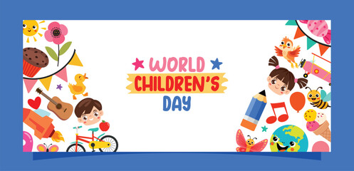 Fototapeta premium Template Design With Childish Elements