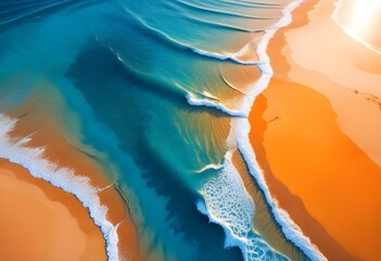 Beautiful beach scenery, high angle view of the sea