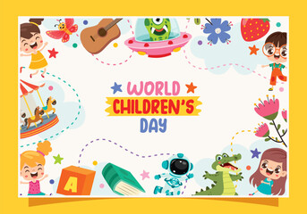 Template Design With Childish Elements