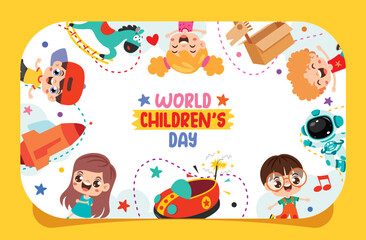 Template Design With Childish Elements