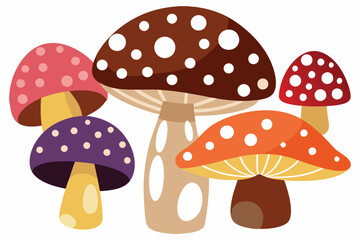 Different mushrooms, watercolor painting H.eps