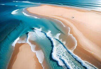 Obraz premium Beautiful beach scenery, high angle view of the sea