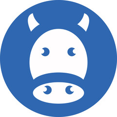 Cow glyph circle icon