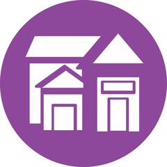 Villa glyph circle icon