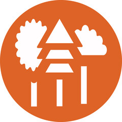 Obraz premium Forest glyph circle icon