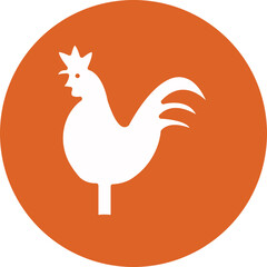 Chicken glyph circle icon