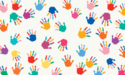 Background With Colorful Painted Hands