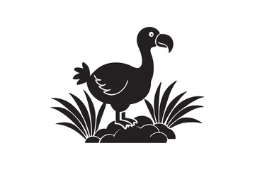 Dodo in plants and tree white background © farzana