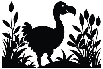 Dodo in plants and tree white background P.eps © farzana