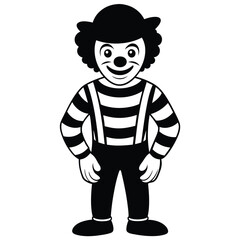 Fototapeta premium cartoon character from the company of a clown. silhouette vector art 