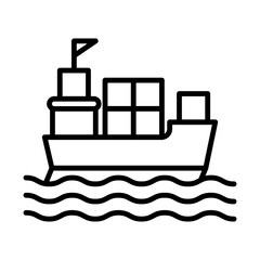 Cargo Ship line icon