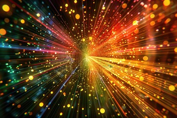 Fototapeta premium Abstract background with light beams and bokeh. Perfect for use as a backdrop for a presentation on technology or progress.