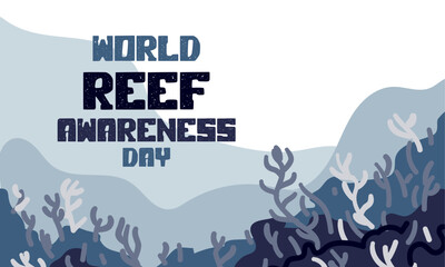 World Reef Awareness Day, June 01, business brochure, flyer, banner design, horizontal vector template, presentation cover, modern edition poster and flag banner, rectangular layout. inscription side