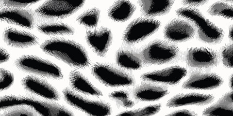 White Leopard Skin Texture Pattern Vector. Seamless Animal Wildlife Skin Pattern. Leopard Fur Camouflage Background.