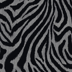 Luxury Black Tiger Skin Pattern Vector Illustration Exotic Texture Seamless Design. Animal Striped Skin Fur Pattern Texture Background