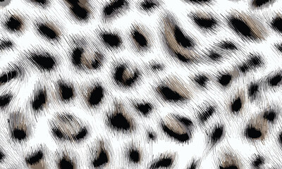 White Leopard Skin Texture Pattern Vector. Seamless Animal Wildlife Skin Pattern. Leopard Fur Camouflage Background.