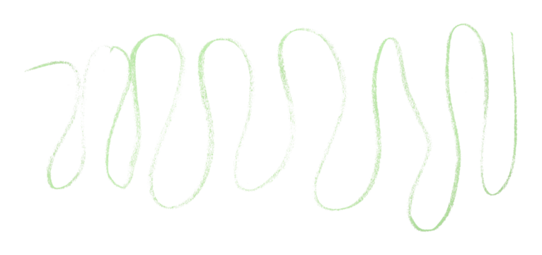 Green pencil strokes in simple style, isolated on transparent background.