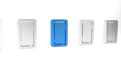 Blue Playing card back icon isolated on white background. Casino gambling. Minimalism concept. 3D render illustration