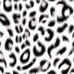 White Leopard Skin Texture Pattern Vector. Seamless Animal Wildlife Skin Pattern. Leopard Fur Camouflage Background.