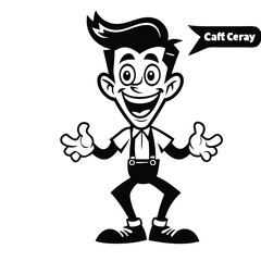 Fototapeta premium Chronicles of Creativity and Carpentry in Cartoon Capers, funny, vector silhouette 