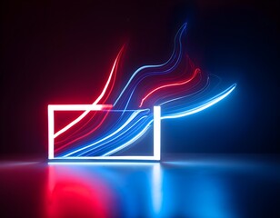 Ai generated, sneaker, sport shoe, abstract, neon, luminous, glowing art 3D render, sport concept, street art, younger generation, wallpaper, art, gradient color, line art