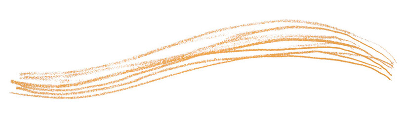 Orange pencil strokes in simple style, isolated on transparent background.