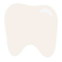 A white tooth shape on a plain background