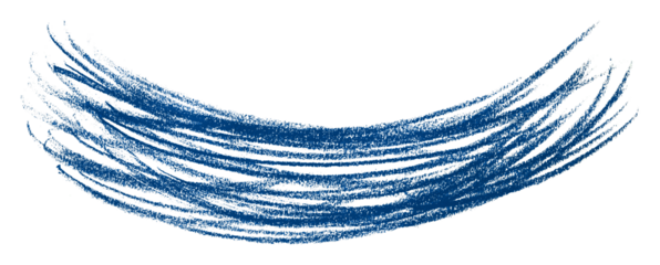 Blue pencil strokes in simple style, isolated on transparent background.