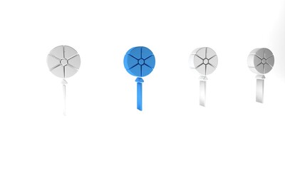 Blue Lollipop icon isolated on white background. Food, delicious symbol. Minimalism concept. 3D render illustration