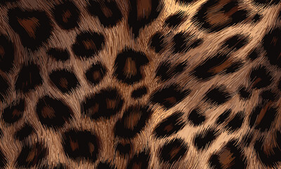Leopard Skin Texture Pattern Vector. Seamless Animal Wildlife Skin Pattern. Leopard Fur Camouflage Background.