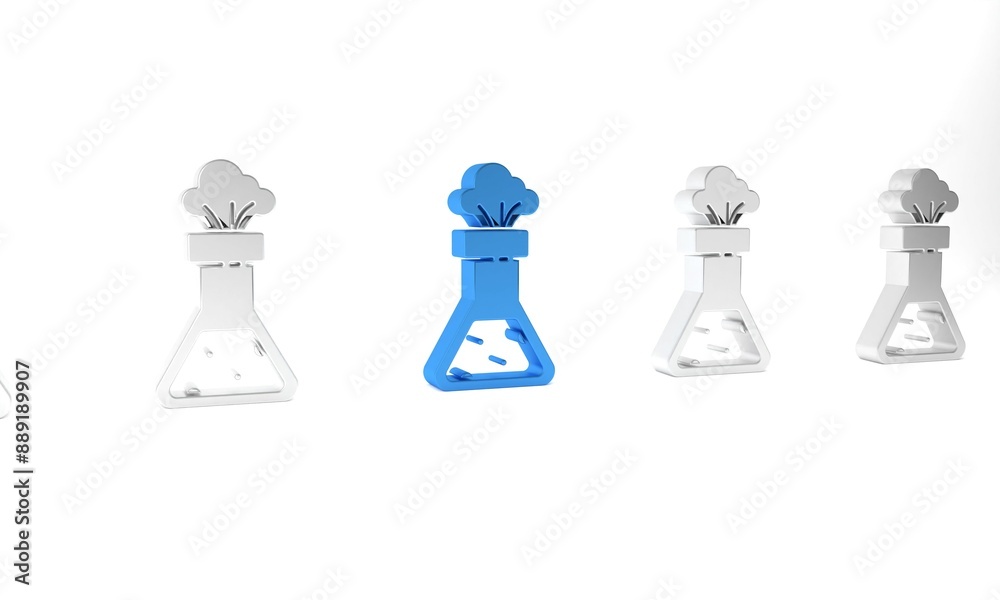 Canvas Prints blue test tube and flask chemical laboratory test icon isolated on white background. laboratory glas