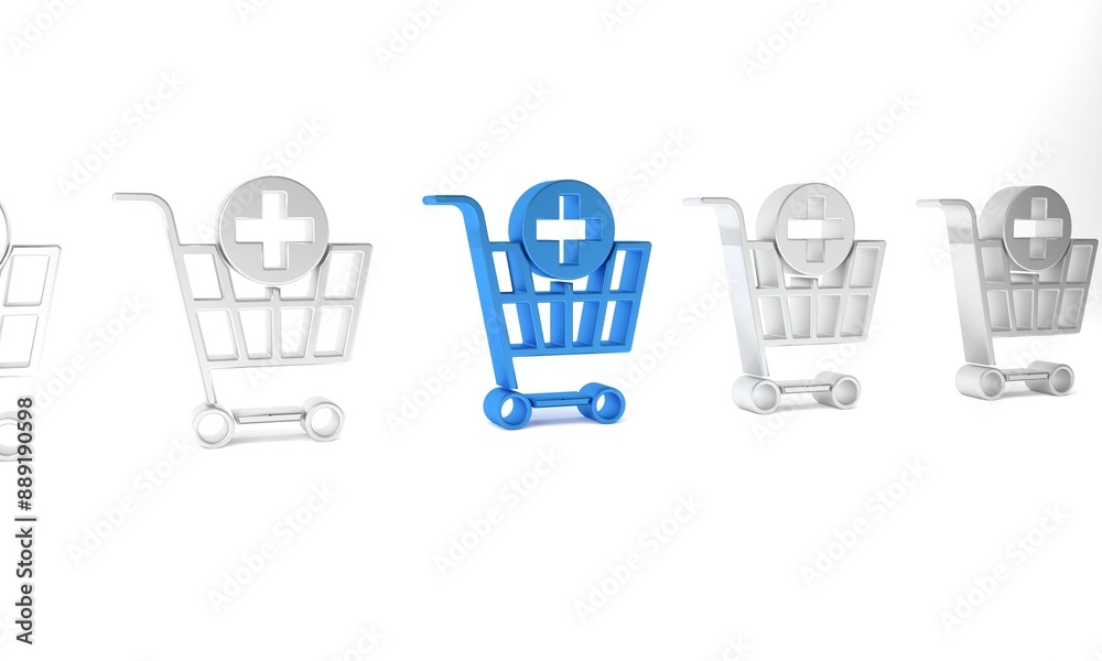 Canvas Prints blue add to shopping cart icon isolated on white background. online buying concept. delivery service