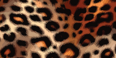 Leopard Skin Texture Pattern Vector. Seamless Animal Wildlife Skin Pattern. Leopard Fur Camouflage Background.