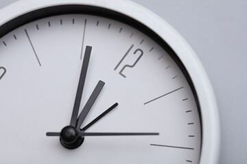 White alarm clock face close up macro