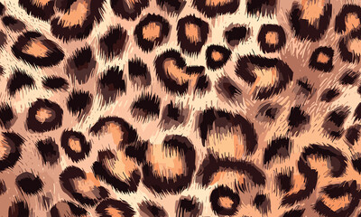 Leopard Skin Texture Pattern Vector. Seamless Animal Wildlife Skin Pattern. Leopard Fur Camouflage Background.