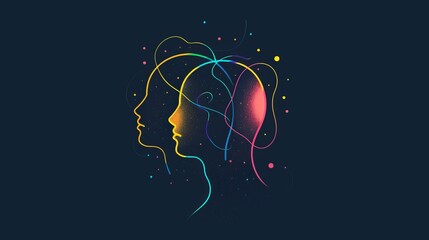 Human mental health development and care. Mental health foundation logo design.