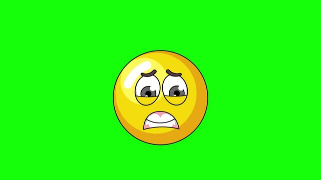 egg yolk cartoon with a face screaming in fear, emoji emoticon animation