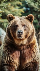 Fototapeta premium Majestic Portrait of a Powerful Grizzly Bear in the Wilderness