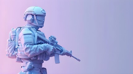 Fototapeta premium Soldier in Pastel Purple.