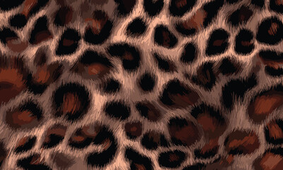 Leopard Skin Texture Pattern Vector. Seamless Animal Wildlife Skin Pattern. Leopard Fur Camouflage Background.