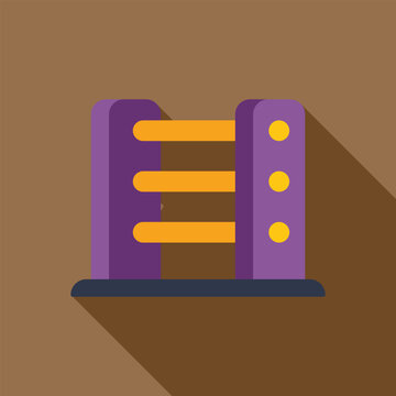 recommend clip art: Turnstile is allowing access to public transportation in flat design with long shadow