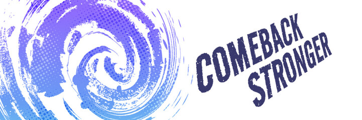 Abstract Sport Background with Cyan and Purple Gradient Brush Texture and Halftone Effect. Vibrant Grunge Background