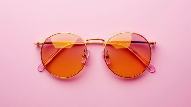 2024 s trending PANTONE 13 1023 Peach Fuzz shade with summer sunglasses on a pink backdrop