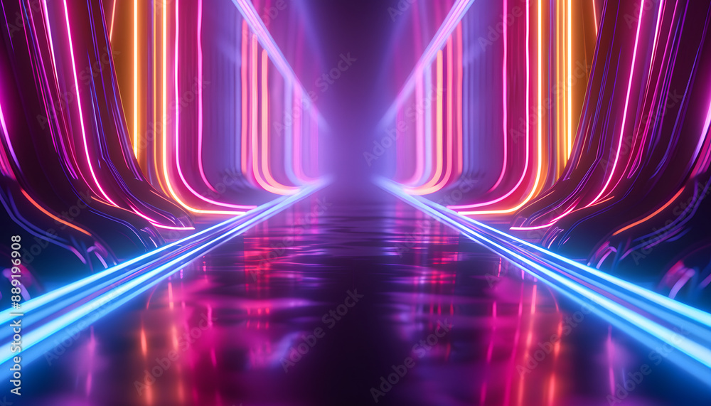 Wall mural Abstract neon light background