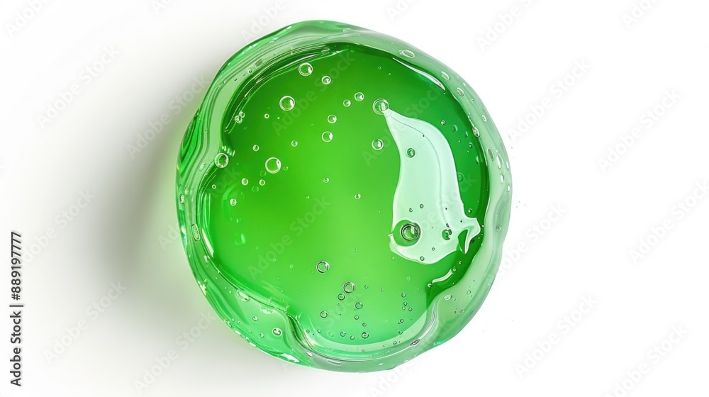 Poster A detailed view of a green object covered in bubbles, suitable for use as an illustration or graphic element