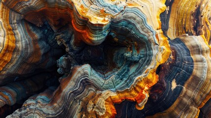 Obraz premium Abstract close up of colourful mushrooming wood