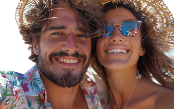 Happy Couple Taking a Selfie on a Sunny Summer Day