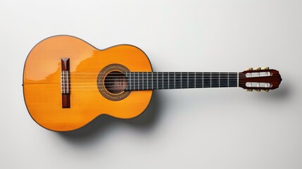 Acoustic guitar isolated on white background