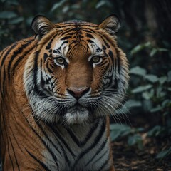 Obraz premium If you could spend a day with a tiger, what would you hope to learn or observe? How do you think this experience would change your perception of these creatures?