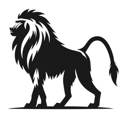 Clean black and white vector Silhouette of a Baboon  isolated on white background